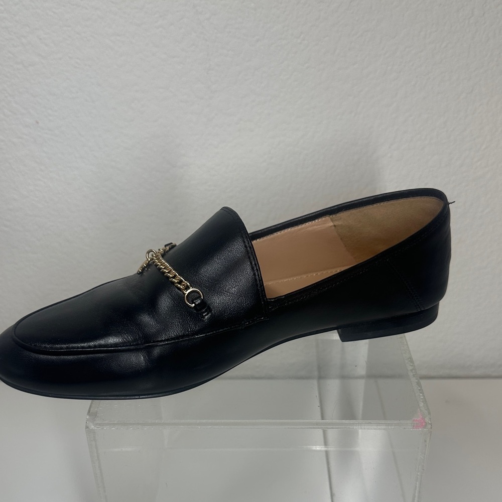 Coach Hannah Black Leather Chain Loafers - Picture 3 of 8